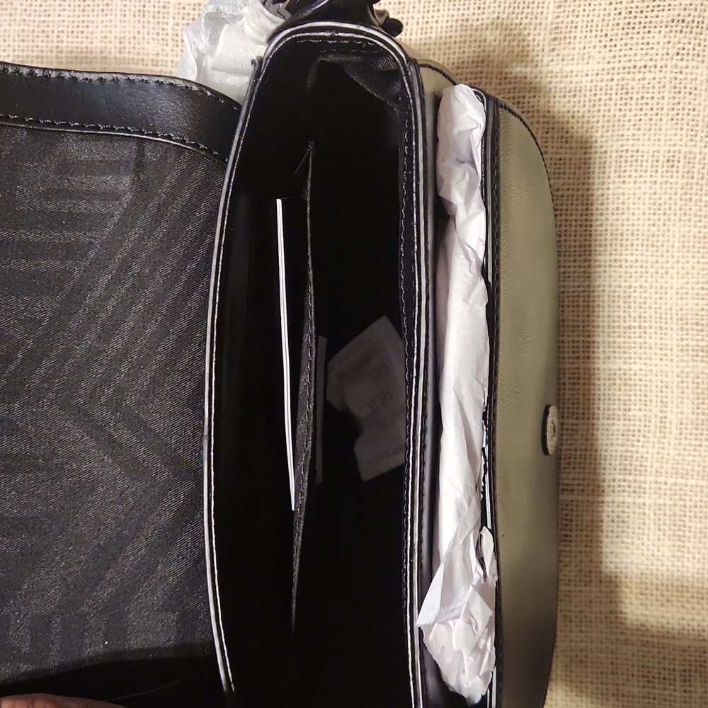 Rebecca Minkoff Black Leather Crossbody Bag with Silver Hardware - Picture 3 of 6